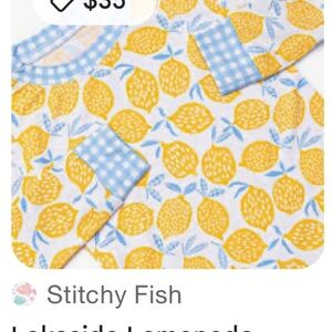 Lemon Print Baby Onesie with Blue Accents